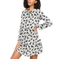 thumbnail image 3 of joogoo Cat Pattern Women's Long Sleeve Nightgown Sleepwear S, 3 of 8