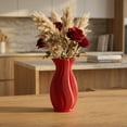 thumbnail image 5 of Unique Bargains Geometric Unbreakable Plastic Flower Vase Red 4.7"L x 4.7"W x 8.9"H, 5 of 5