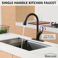 thumbnail image 2 of Boyel Living Kitchen Faucet with Pull Down Sprayer,3 Spray Patterns Single Handle Kitchen Sink Faucets Extended Pull Down Hose Faucets with Deck Plate Suit to 1 or 3 Holes Matte Black, 2 of 11