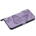 thumbnail image 5 of iPhone XR Wallet case, Allytech Pretty Retro Embossed Butterfly Flower Design PU Leather Book Style Wallet Flip Case Cover for Apple iPhone XR 6.1", Purple, 5 of 10