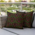thumbnail image 3 of Pack of 2 Vintage Red Roses Outdoor Pillow Covers Decorative, Waterproof Pillow Protector, Abstract Art Floral Green Leaves Throw Pillowcases Accent Cushion Cases for Patio Couch Sofa 24"x24", 3 of 8