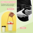 thumbnail image 4 of Uxcell 4Pcs Silicone Coffee Carrier, Reusable Silicone Tumbler Strap Water Bottle Handle Holder with Strap for Hanging Beverage Take Out Coffer Milk, Black, 4 of 6