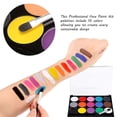 thumbnail image 2 of Kit de pintura facial para niños, pinturas faciales, pintura facial y corporal, con 2 pinceles profesionales, 15 colores, 40 plantillas de tatuajes, 2 of 5