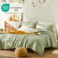 thumbnail image 3 of Twin Comforter Set, Bed in a Bag Sage Green 5-Pieces, Botanical Pattern, All Season Comfortable Seersucker Bedding with Comforter, Sheets, Pillowcase & Shams (Twin, 66"x86"), 3 of 17
