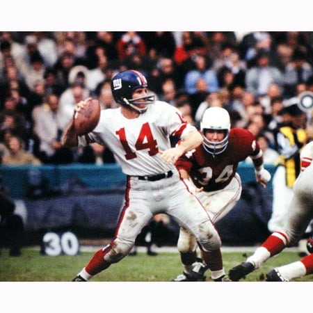 Nfl Hand Signed 16x20 Photograph - Steiner YA Tittle Horizontal Color 16x20 Photo
