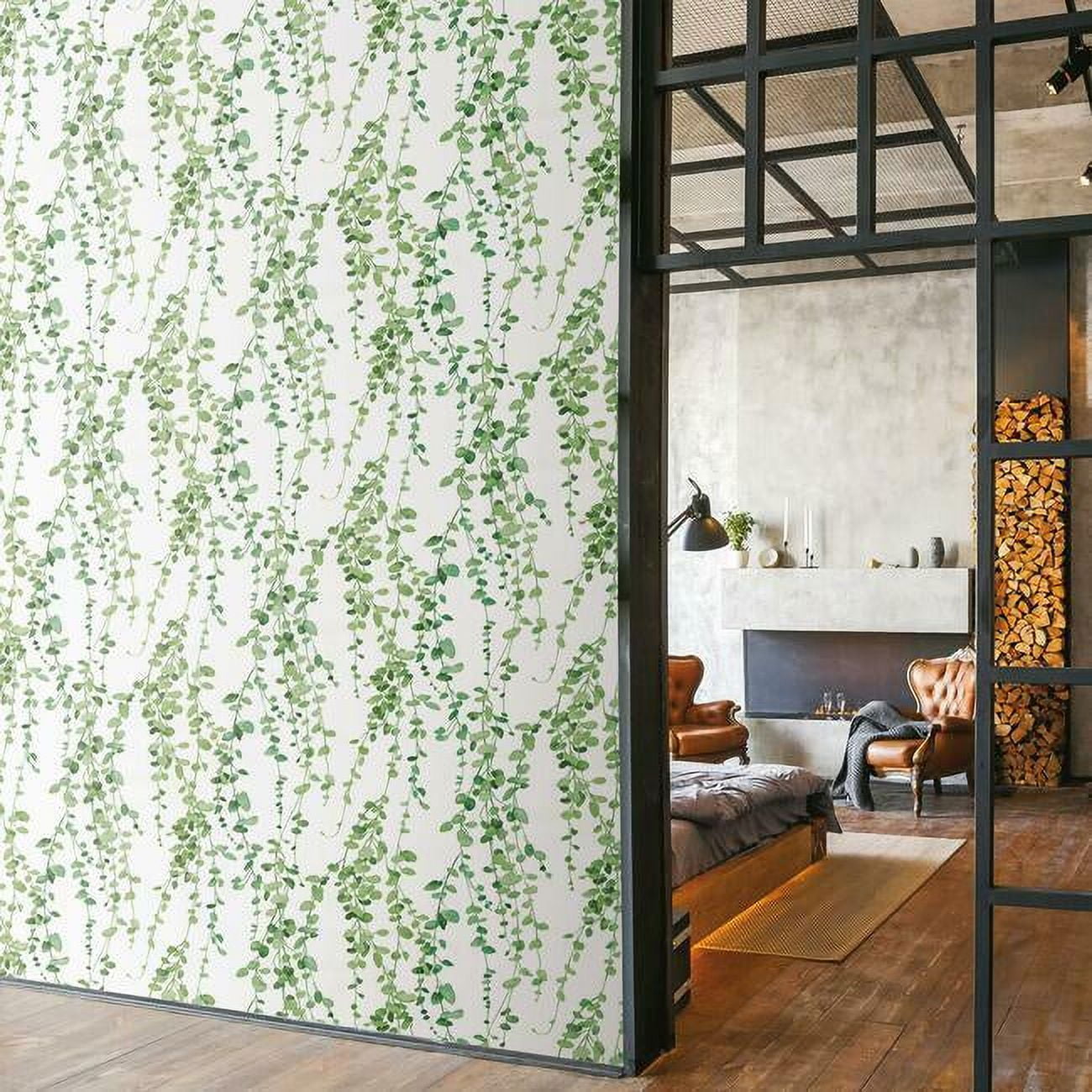 Hanging Watercolor Vines Peel and Stick Wallpaper