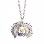 Bosnia Herzegovina Flag Name Sunflower Necklace Pendant Locket Jewelry