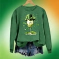 thumbnail image 4 of St. Patrick's Day Sweatshirt for Women LOVE Graphic Four Leaf Clover Print Crewneck Long Sleeve Ribbed Cuffs Festive Holiday Relaxed Fit Pullover, 4 of 7