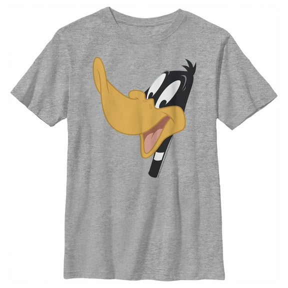 Boy's Looney Tunes Daffy Duck Smile  Graphic Tee Athletic Heather Large
