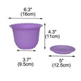 thumbnail image 2 of Unique Bargains Home Office Plastic Garden Table Decor Flower Plant Pot Planter Container Holder Purple, 2 of 7