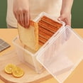 thumbnail image 2 of Plastic Bread Box Bagel Storage Container Plastic Storage Bin Container Plastic Storage Boxes Transparent for Kitchen Countertop 21.3x14.7x12.7cm, 2 of 9