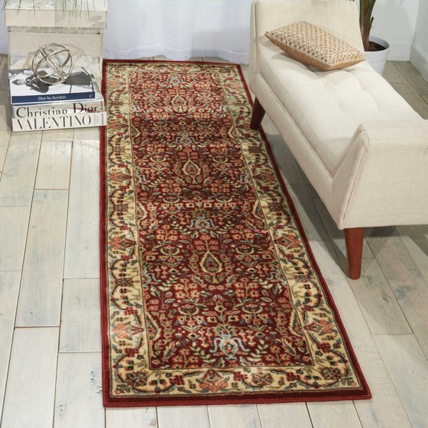 Nourison Persian Arts Oriental Bordered Burgundy Area Rug