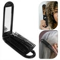 thumbnail image 3 of 2 cepillos de pelo de viaje compactos y plegables con espejo, mini cepillo portátil para bolso, peine de bolsillo plegable para mujeres y hombres, herramientas de peinado, 3 of 5