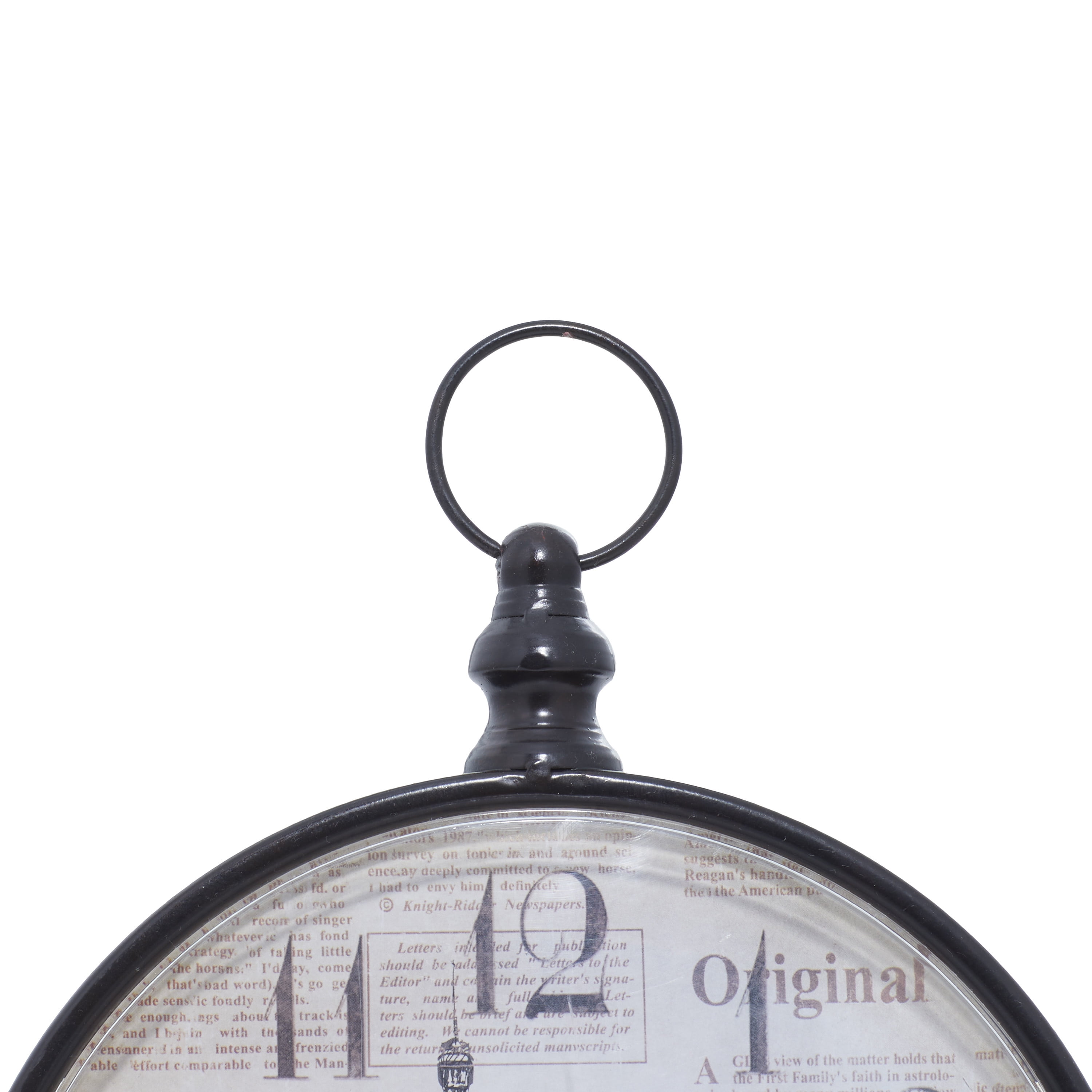 DecMode 12" Black Metal Ring Top Clock, Set of 4