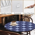 thumbnail image 4 of Round Fitted Tablecloth with Elastic Edge Design Table Cover Waterproof Stain-Resistant Wipeable Table Cloth Best for 38"-42" Round Tables for Outdoor Indoor Blue, 4 of 4