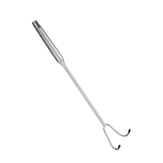Gancho para voltear carne de barbacoa, resistente al desgaste, fácil de transportar, para voltear carnes y salchichas. A