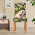 thumbnail image 4 of Yayeee 2 Pack Dining Chair Covers Stretch Parson Chairs Slipcovers Seat Protector, Green Flower Pattern, 4 of 6