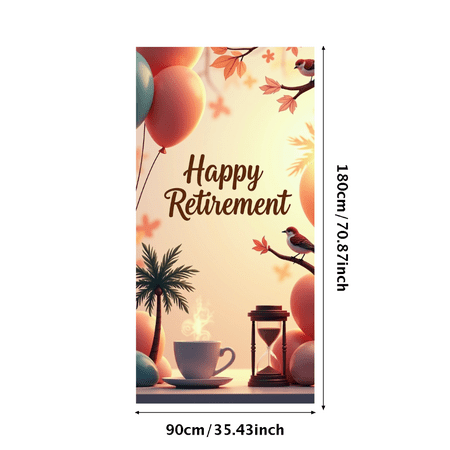 LUUFILx Retirement Backdrop Banner Blue Balloons Stars Decoration Party Supplies Celebration Background Happy Retirement New Journey Photography Props Decorations