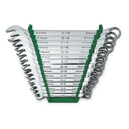 Discount Metric Combination Wrench - SK Hand Tool 86265 15 Piece 12 Point Metric Combination Chrome Wrench Set