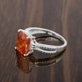 thumbnail image 3 of 5.45 ctw Emerald Cut Orange Cz Gemstone 925 Sterling Silver Solitaire Split Shank Wedding Ring, 3 of 6