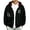 Black, variant on JIAYUE Men Zip Up Hoodie Star Print Long Sleeve Sweatshirt Kangaroo Pocket Loose Fit Cropped Outerwear for Outdoor Daily Walking