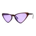 thumbnail image 2 of Womens Hippie Thin Plastic Goth Mod Cat Eye Sunglasses Brown Purple, 2 of 4