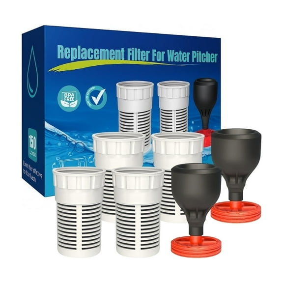 Nispira Regular Water Filter Replacement for Seychelle Gen 2 Dual pH2O Water Pitcher Removes Lead, Odor, Color, Reduce Chlorine, Water Hardness, 2 Set