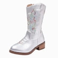 thumbnail image 3 of WXFAZCVU Girls Western Boots Embroidered Cowgirl Boots with Side Zipper, Riding Boots Going Out Size 13, 3 of 5