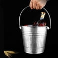 thumbnail image 5 of Cubo de metal de 1L, cubo de hielo, contenedor de cubitos de hielo de acero inoxidable con asa de transporte, contenedor de hielo para bar, vino, champán, cerveza, bodas, cumpleaños, suministros para, 5 of 5
