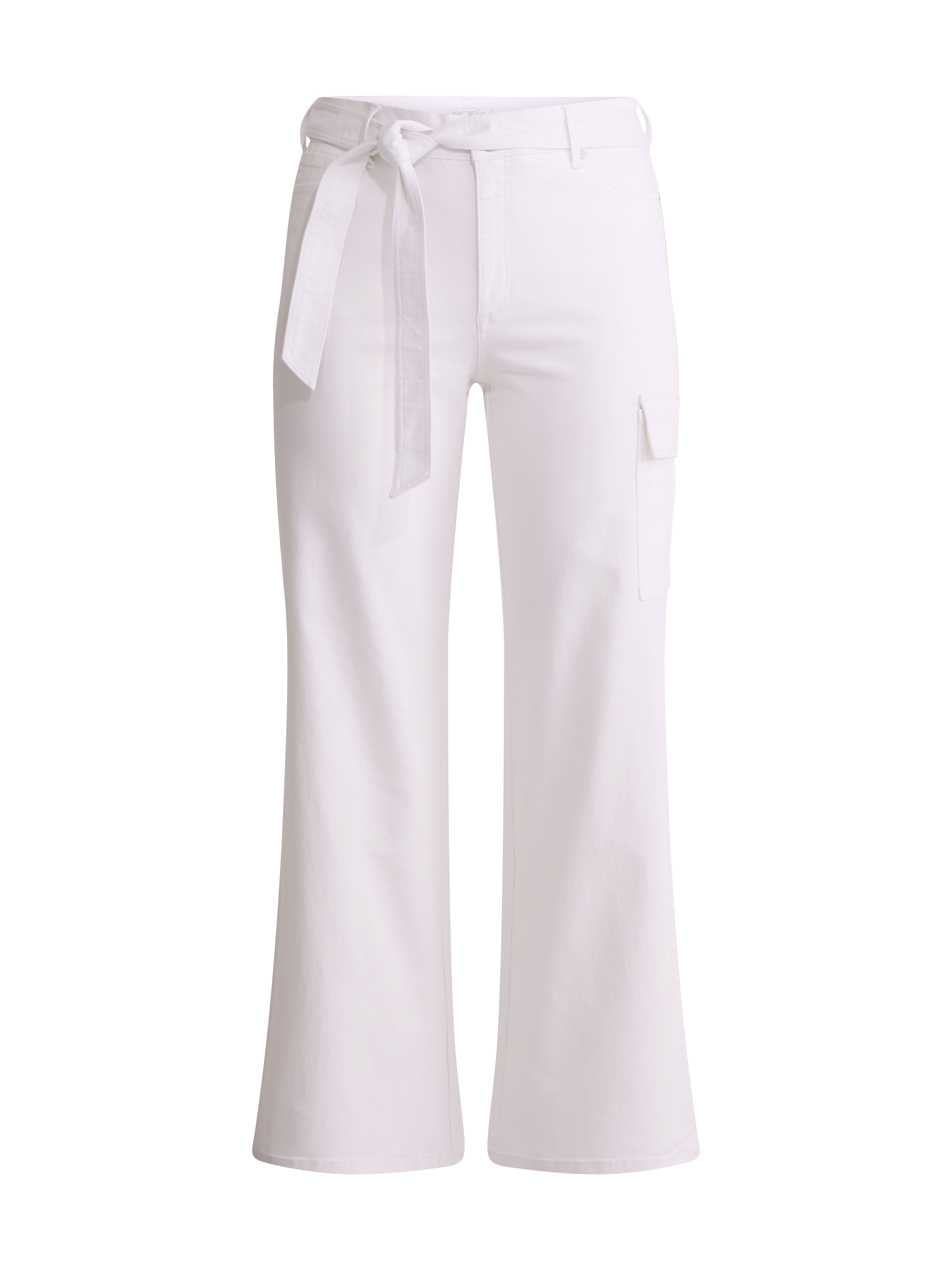 Sofia by Sofia Vergara Women's and Women's Plus Margot Wide Leg High Rise Cargo Jeans with Belt, Sizes 0-28W