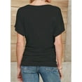 thumbnail image 2 of Women's Casual Short Sleeve Dolman Top Boat Neck T Shirts, 2 of 4