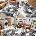 thumbnail image 5 of Hallway Runner Rugs 2.7x5 Ft, Grey Black Leaves Non Slip Area Rugs for Kitchen Bedroom Entryway, Summer Botanical Watercolor Leaf Washable Carpet Runner Rug Floor Mats for Bedroom Home Decor, 5 of 8
