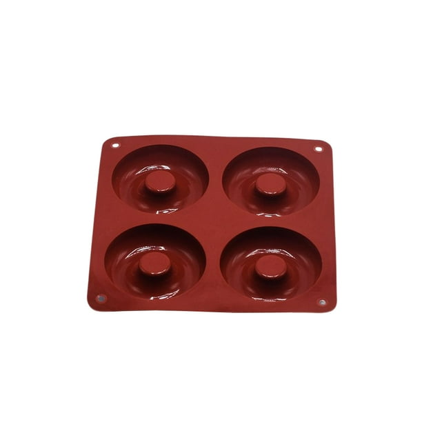Bewildely Molde de 4 rejillas para hornear Chocolate, herramientas para pasteles, galletas, dulces, magdalenas, dispensador de moldes para Herramientas y accesorios para hornear Rojo oscuro