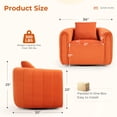thumbnail image 3 of Bonzy Home Swivel Accent Chair, Modern Velvet Living Room Chair with Pillow, Barrel Chair for Bedroom & Reading Corner (Orange,1 Pack，Fully Assembled ), 3 of 8