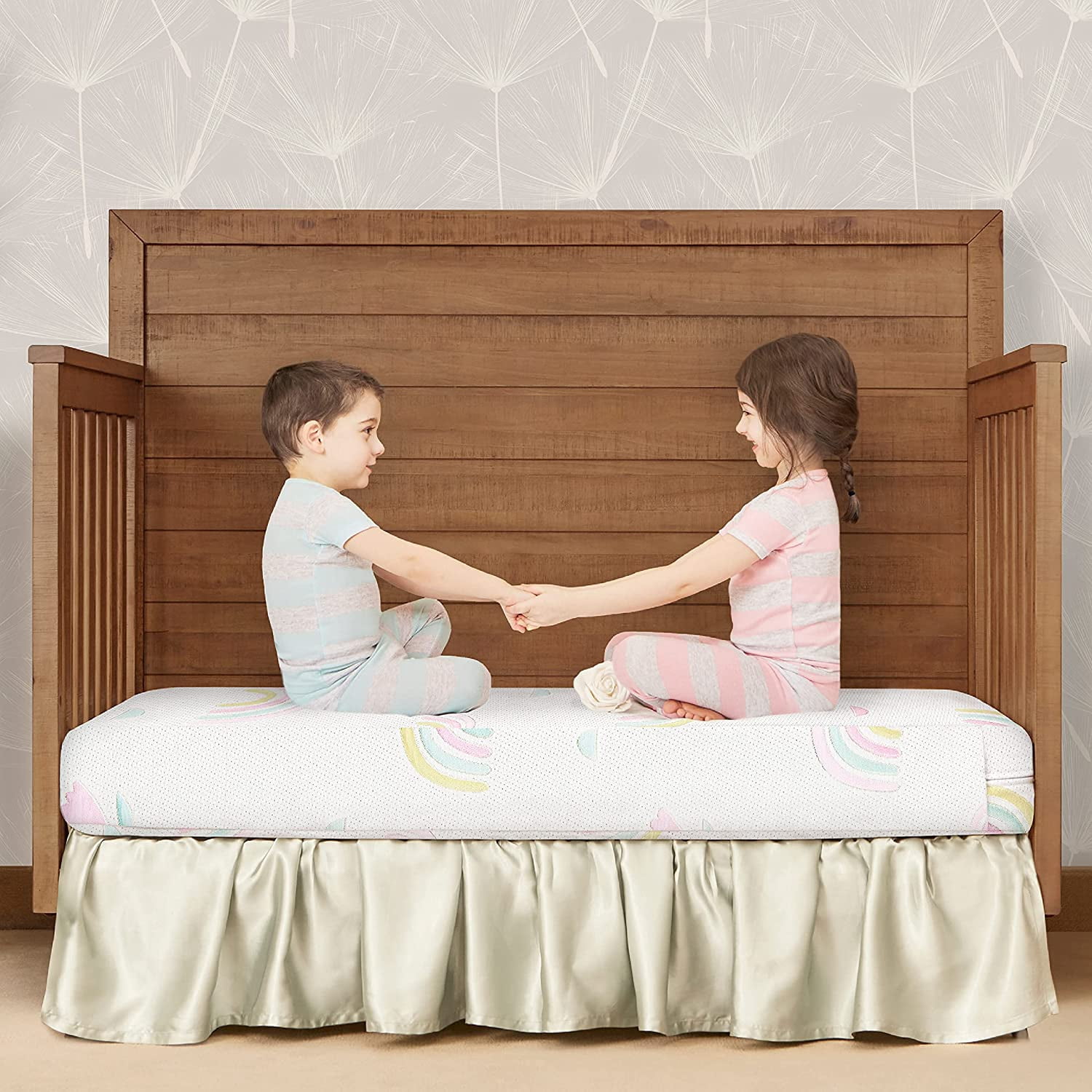 Dream On Me Over the Rainbow Crib and Toddler Mattress