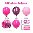 thumbnail image 2 of Globos Aiwolf de látex rosa metalizado, 50 unidades, 30 cm, 2 of 7