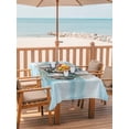 thumbnail image 2 of Outdoor Tablecloth with Umbrella Hole for Patio/Picnic/Party/Camping, Ocean Conch Waterproof Table Cloth Rectangle Table Cover Washable, Vintage Coastal Marine Starfish Coral Ombre Blue (54"x 80"), 2 of 8