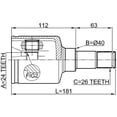 thumbnail image 2 of Febest INNER CV JOINT LEFT 24X40X26 # 2111-TC7LH OEM 4511915, 2 of 2