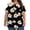 Multicolor, variant on Yotami Casual Shirt for Women Plus Size Short Sleeve Pleated Summer Graphic Tee Round Neck Floral Print Lightweight T-Shirt for Outdoor, Multicolor