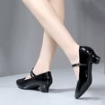 thumbnail image 6 of Purcolt Women Faux PU Leather Dance Shoes Round-Toe Ankle Strap Soft Sole Low Heels Mary Jane Shoe, 6 of 9