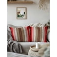thumbnail image 3 of 1 Pack Outdoor Throw Pillow, Red Pink Waterproof Pillow with Insert Included, Farmhouse Wood Grain Vintage Brown Striped Decorative Accent Cushion Sofa Pillows for Patio Porch, 16 x 16 In, 3 of 8