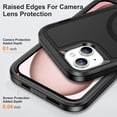 thumbnail image 4 of Dteck Case with Tempered Glass Screen Protector for iPhone 14,Shockproof Rubber Case Compatible with MagSafe Hybrid PC Full Body Protection Cover,Black, 4 of 6