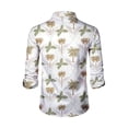 thumbnail image 3 of LTTVQM Men's Hawaiian Shirt Casual Long Sleeve Button Down Shirts Boho Collared Tee Spring Summer Fashion Clothing Cyan M, 3 of 4