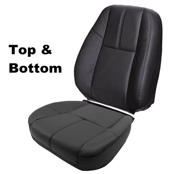 SecosAutoparts For 2007-14 Chevy Silverado 1500 2500 Driver Bottom & Lean Back Seat Cover Black