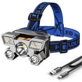 thumbnail image 1 of 1 Set LED Headlight Waterproof Dimmable Super Bright Angle Adjustable Ultra-Light Illumination ABS USB Charging Powerful Night Fishing LED Headlight for Camping, 1 of 10