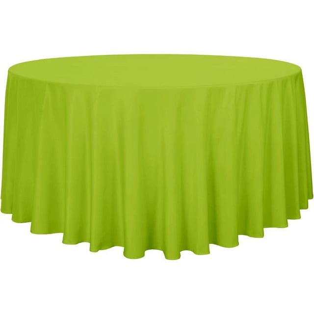 LAICAIW Round Tablecloth-120 Inch-Water Resistant Spill Proof Washable Polyester Table Cloth Decorative Fabric Table Cover for Dining Table, Buffet Parties and Camping, Apple Green