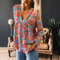 thumbnail image 4 of Birdeem Blouse à Manches Longues Décontractée à Col en V Imprimée pour Femmes, 4 of 4