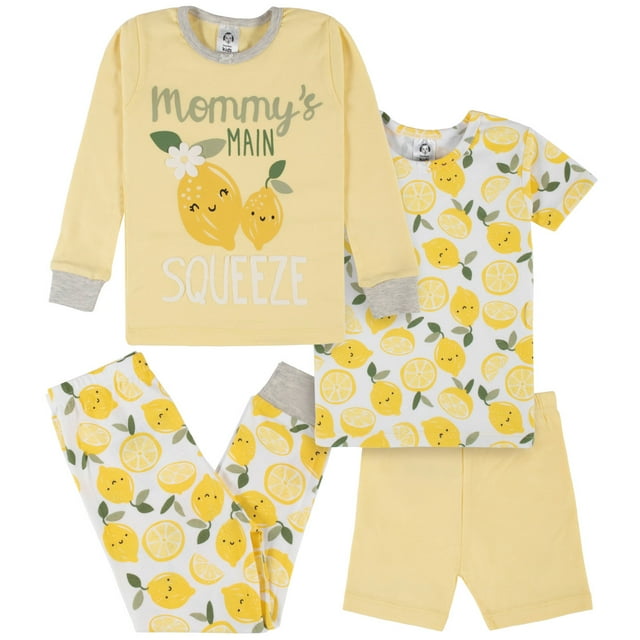 Gerber pijama algodón niña set 4 piezas conjunto infantil talla 2 a 5 años
