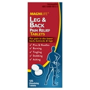 MagniLife Leg & Back Pain Relief Quick Dissolving Tablets, 125 Count