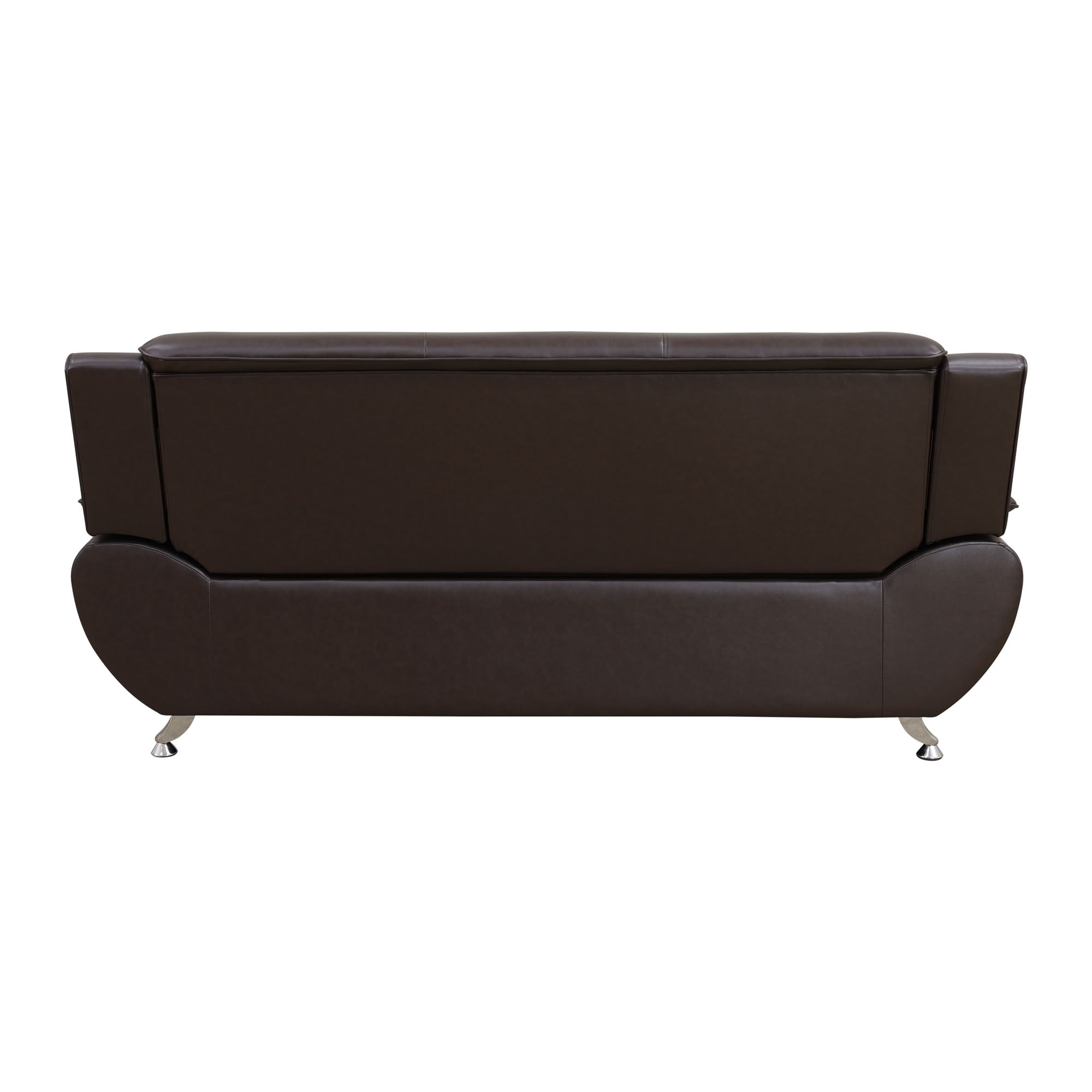 MAYEERTY Breathable Leather 3-Seater Sofa, Anti-Insect Solid Wood Frame Living Room Sofa, Brown